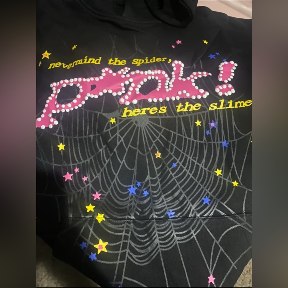 Black and Pink Graphic Hoodie Sweatshirt
